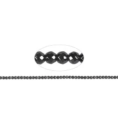 Heilstein & Edelstein-Strang - Kugeln, Hämatin, facettiert, 03mm