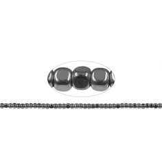 Heilstein & Edelstein-Strang - Würfel gerundet, Hämatin silber (gef.), 03 x 03mm