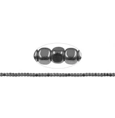 Heilstein & Edelstein-Strang - Würfel gerundet, Hämatin silber (gef.), 03 x 03mm
