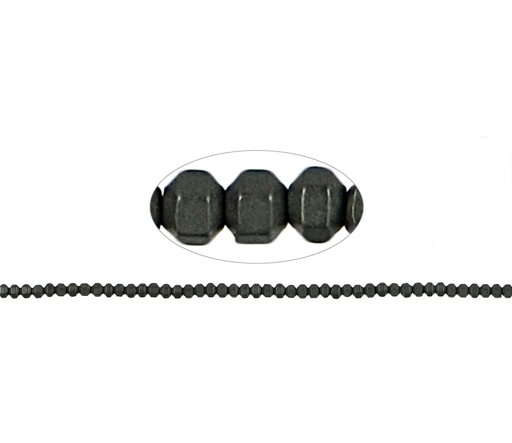 Heilstein & Edelstein-Strang - Hexagon, Hämatin, matt, 02mm