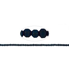 Heilstein & Edelstein-Strang - Hexagon, Hämatin blau (gef.), matt, facettiert, 02mm