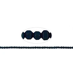 Heilstein & Edelstein-Strang - Hexagon, Hämatin blau (gef.), matt, facettiert, 02mm