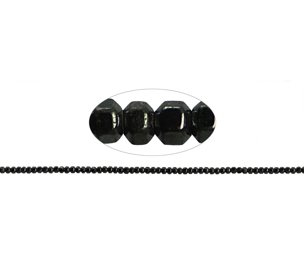 Heilstein & Edelstein-Strang - Hexagon, Hämatin, glänzend, ca. 02mm