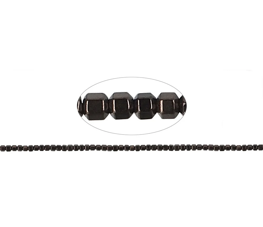 Heilstein & Edelstein-Strang - Hexagon, Hämatin coffee (gef.), 02mm