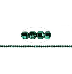 Heilstein & Edelstein-Strang - Hexagon, Hämatin blau-grün (gef.), 02mm