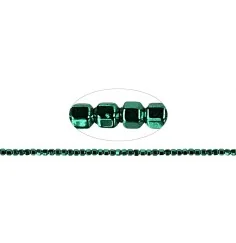 Heilstein & Edelstein-Strang - Hexagon, Hämatin blau-grün (gef.), 02mm