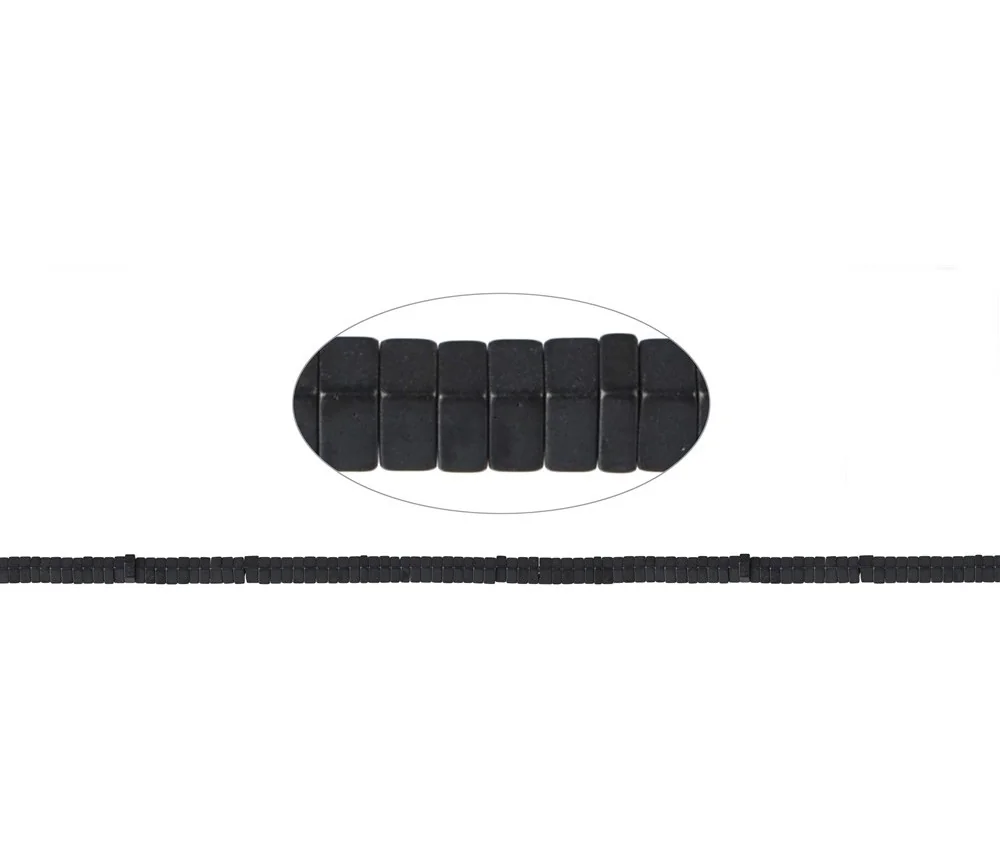 Heilstein & Edelstein-Strang - Quader, Hämatin matt, 01 x 02 x 02mm