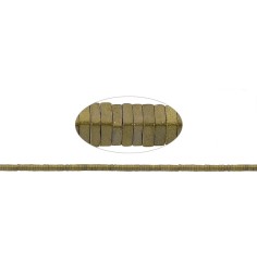 Heilstein & Edelstein-Strang - Quader, Hämatin gold (gef.) matt, 01 x 01 x 02mm