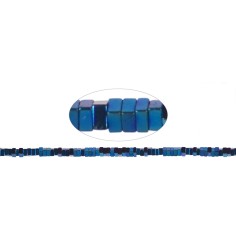 Heilstein & Edelstein-Strang - Quader, Hämatin blau (gef.), 01 x 02 x 02mm