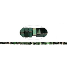 Heilstein & Edelstein-Strang - Quader, Hämatin blau-grün (gef.), 01 x 02 x 02mm
