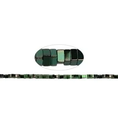 Heilstein & Edelstein-Strang - Quader, Hämatin blau-grün (gef.), 01 x 02 x 02mm