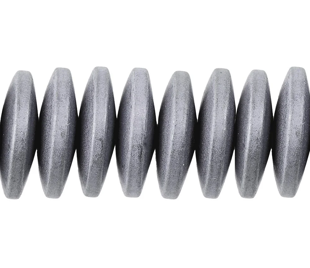 Heilstein & Edelstein-Strang - Button, Hämatin silber (gef.) matt, 03 x 12mm