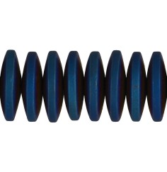 Heilstein & Edelstein-Strang - Button, Hämatin blau (gef.), matt, 03 x 12mm