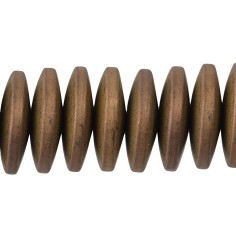 Heilstein & Edelstein-Strang - Button, Hämatin braun (gef.) matt, 03 x 12mm