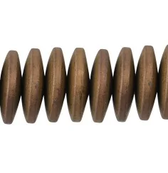 Heilstein & Edelstein-Strang - Button, Hämatin braun (gef.) matt, 03 x 12mm