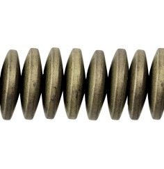 Heilstein & Edelstein-Strang - Button, Hämatin gold (gef.) matt, 03 x 12mm