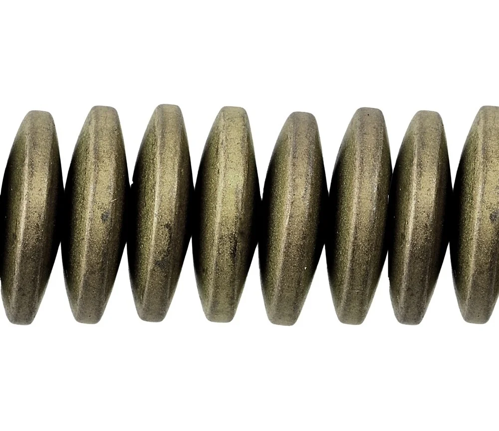 Heilstein & Edelstein-Strang - Button, Hämatin gold (gef.) matt, 03 x 12mm