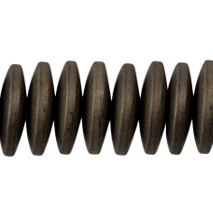 Heilstein & Edelstein-Strang - Button, Hämatin coffee (gef.) matt, 03 x 12mm