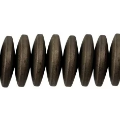 Heilstein & Edelstein-Strang - Button, Hämatin coffee (gef.) matt, 03 x 12mm