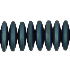 Heilstein & Edelstein-Strang - Button, Hämatin blau-grün (gef.) matt, 03 x 12mm