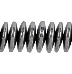 Heilstein & Edelstein-Strang - Button, Hämatin silber (gef.), 03 x 12mm