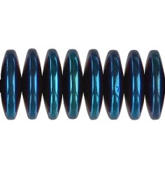 Heilstein & Edelstein-Strang - Button, Hämatin blau (gef.), 03 x 12mm