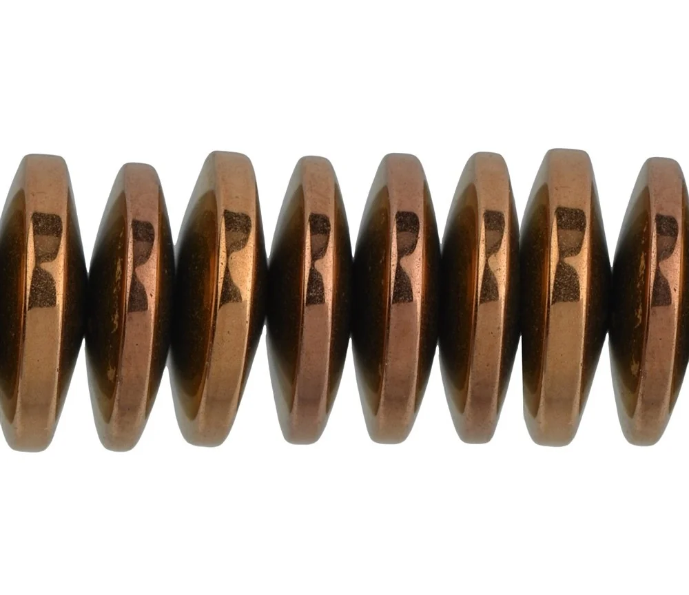 Heilstein & Edelstein-Strang - Button, Hämatin braun (gef.), 03 x 12mm