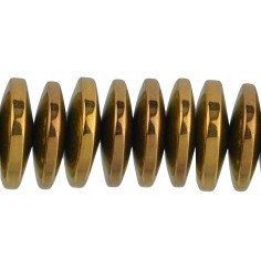 Heilstein & Edelstein-Strang - Button, Hämatin gold (gef.), 03 x 12mm