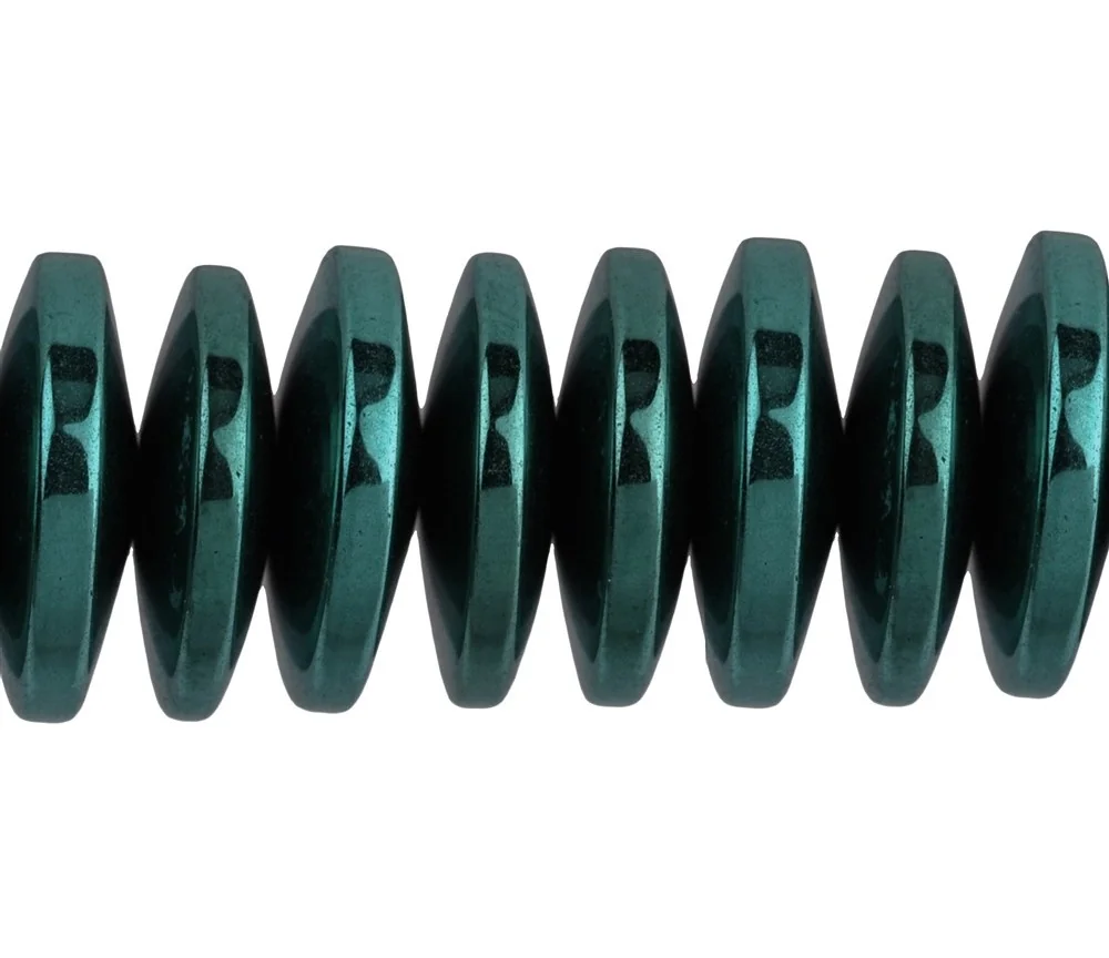 Heilstein & Edelstein-Strang - Button, Hämatin blau-grün (gef.), 03 x 12mm