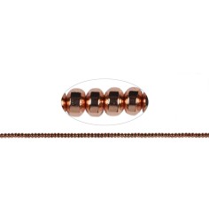 Heilstein & Edelstein-Strang - Button, Hämatin rosegold  (gef.), 02 x 04mm