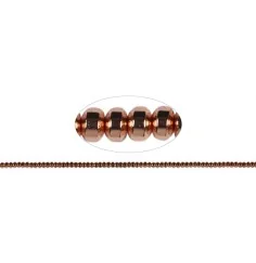 Heilstein & Edelstein-Strang - Button, Hämatin rosegold (gef.), 02 x 04mm