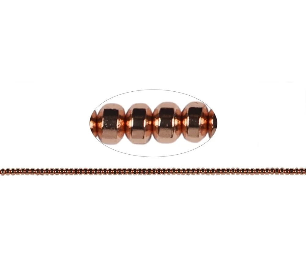 Heilstein & Edelstein-Strang - Button, Hämatin rosegold (gef.), 02 x 04mm