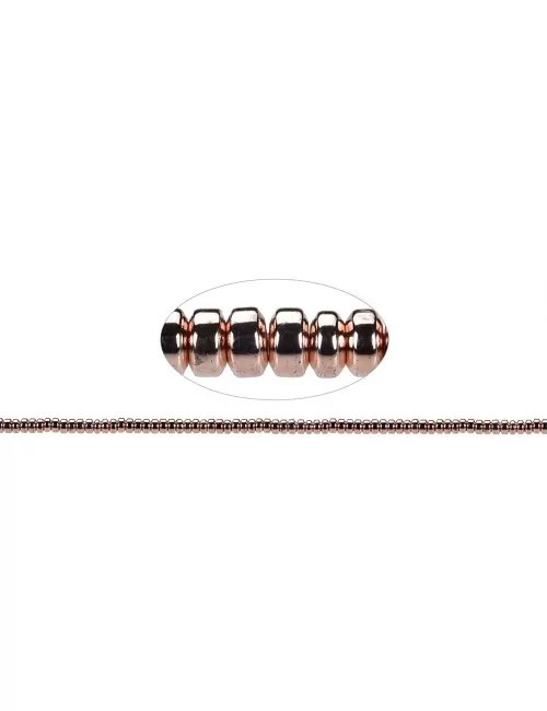 Heilstein & Edelstein-Strang - Button, Hämatin rosegold (gef.), 02 x 03mm