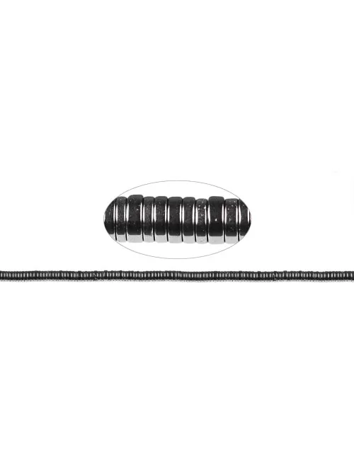 Heilstein & Edelstein-Strang - Zylinder (Heisihi), Hämatin silber (gef.), 04mm