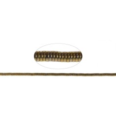 Heilstein & Edelstein-Strang - Zylinder (Heisihi), Hämatin gold (gef.), 01 x 04mm