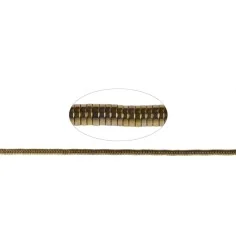 Heilstein & Edelstein-Strang - Zylinder (Heisihi), Hämatin gold (gef.), 01 x 04mm