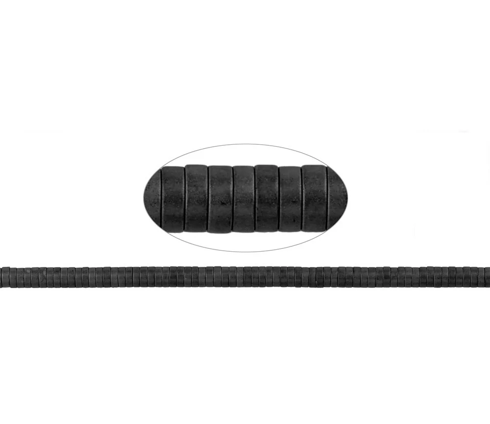 Heilstein & Edelstein-Strang - Zylinder (Heisihi), Hämatin matt, 01 x 03mm