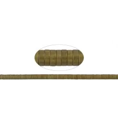 Heilstein & Edelstein-Strang - Zylinder (Heisihi), Hämatin gold (gef.) matt, 01 x 03mm