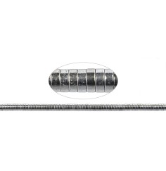 Heilstein & Edelstein-Strang - Zylinder (Heisihi), Hämatin silber (gef.), 01 x 03mm