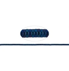 Heilstein & Edelstein-Strang - Zylinder (Heisihi), Hämatin blau (gef.), 01 x 03mm