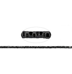 Heilstein & Edelstein-Strang - Zylinder (Heisihi), Hämatin, facettiert, 01 x 02mm