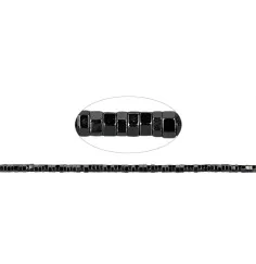 Heilstein & Edelstein-Strang - Zylinder (Heisihi), Hämatin, facettiert, 01 x 02mm