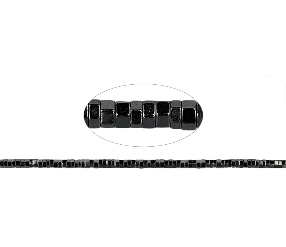 Heilstein & Edelstein-Strang - Zylinder (Heisihi), Hämatin, facettiert, 01 x 02mm