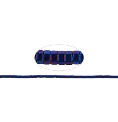 Heilstein & Edelstein-Strang - Zylinder, Hämatin blau (gef.), facettiert, 01 x 02mm