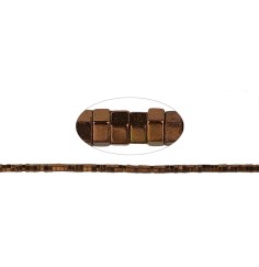 Heilstein & Edelstein-Strang - Zylinder (Heisihi), Hämatin braun (gef.), facettiert, 01 x 02mm