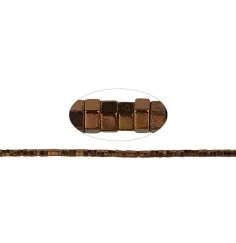 Heilstein & Edelstein-Strang - Zylinder (Heisihi), Hämatin braun (gef.), facettiert, 01 x 02mm