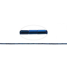 Heilstein & Edelstein-Strang - Zylinder facettiert, Hämatin blau (gef.), 04 x 02mm