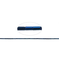 Heilstein & Edelstein-Strang - Zylinder facettiert, Hämatin blau (gef.), 04 x 02mm