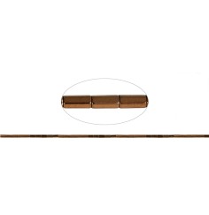 Heilstein & Edelstein-Strang - Zylinder facettiert, Hämatin braun (gef.), 04 x 02mm