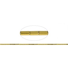 Heilstein & Edelstein-Strang - Zylinder facettiert, Hämatin gold (gef.), 04 x 02mm